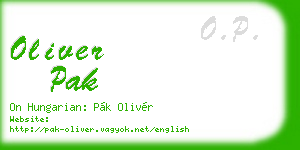 oliver pak business card
